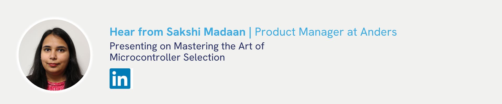 photo of sakshi madaan product manager at anders with linkedin icon